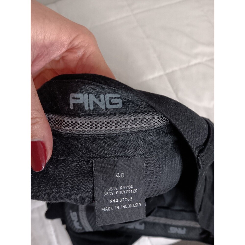 Ping Golf Shorts Mens 40 Black Rayon Polyester Pleated Front - Picture 2 of 6